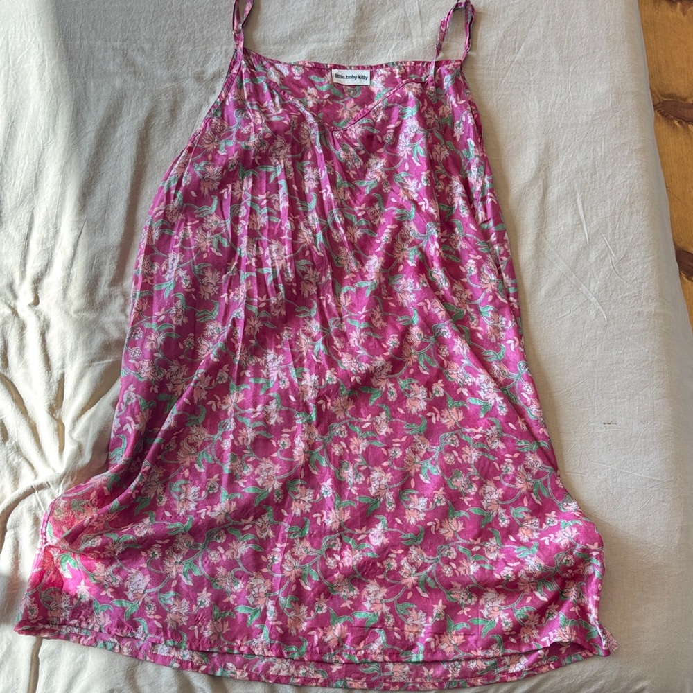 Floral Pink Slip Dress